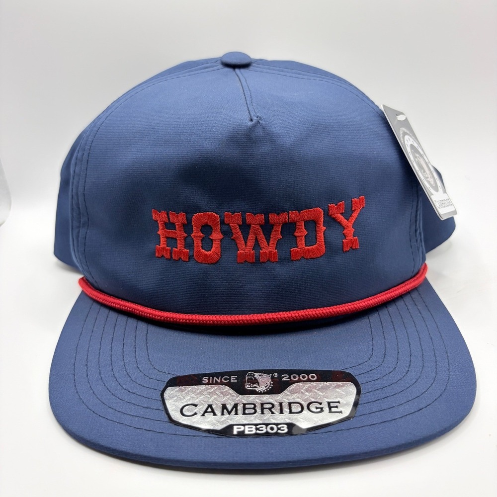 Pit Bull Cambridge Howdy Cowboy Navy Red Rope Snapback Hat Mens NWT Trucker